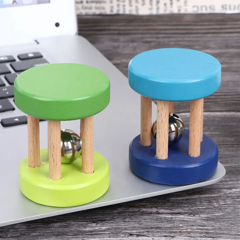 

1Pc Colorful Wooden Baby Rattle Toy Hand Shake Bell Educational Toy Kid Gift Gripping Rattle Handbell