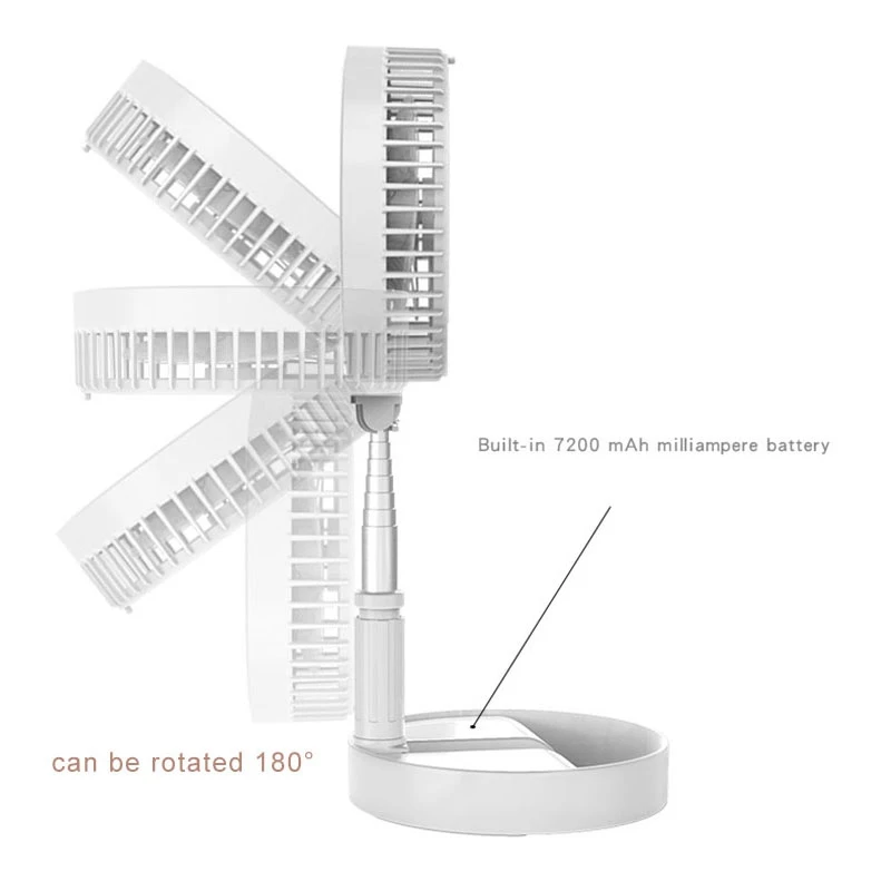 FFYY-портативный вентилятор с usb зарядкой телескопическое складывание вентиляторов для домашнего рабочего стола, бесшумный вентилятор