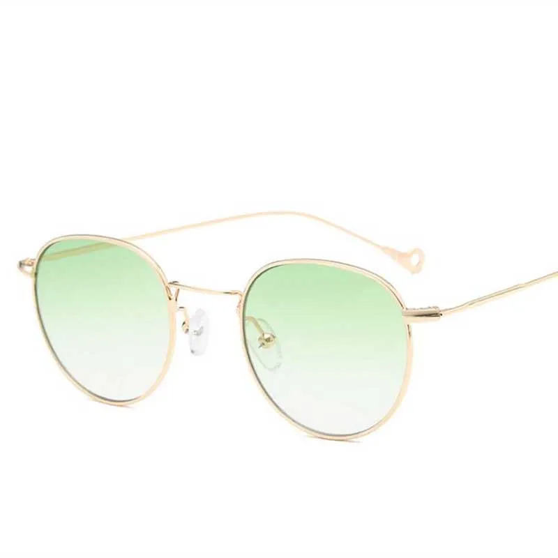 2017 ретро очки Для женщин Градиент Цвет солнцезащитные очки женщина небольшой металлический каркас солнцезащитные очки, оптические Las