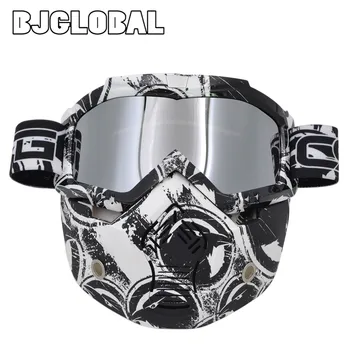 

Motorcycle Helmet Riding Goggles Glasses Motocross Anti-Slip Detachable Open Face Goggles UV Protection Vintage Ski Bikes Gafas