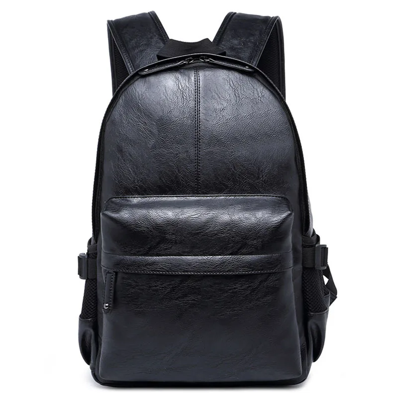 

Multi-function backpack Large capacity pure color Business laptop backpack Appliques fashion casual simple pu leather bags