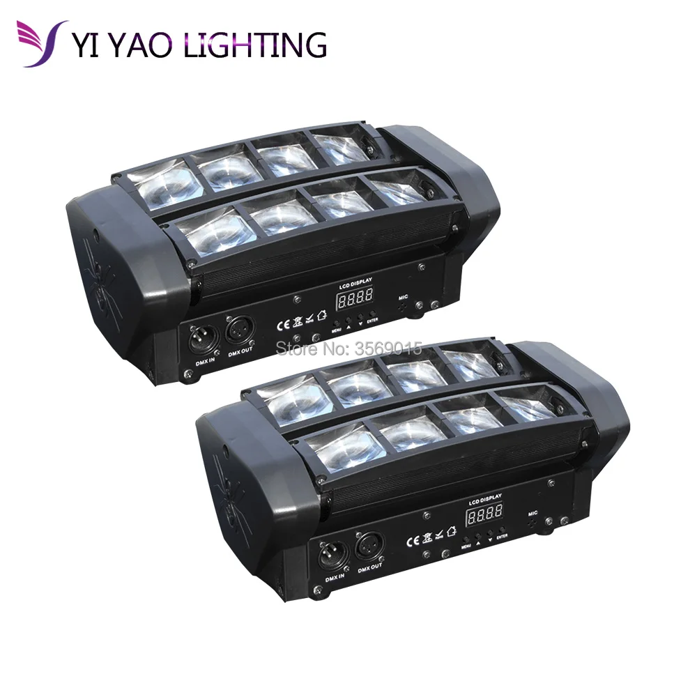 

2pcs/lot LED 8*6w RGBW Beam 8 Eyes Mini Spider DMX512 Moving Head Light