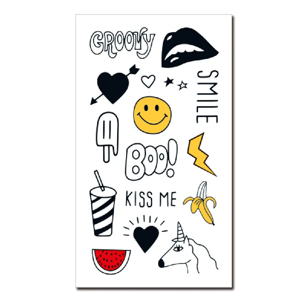 Cartoon Temporary Tattoo Sticker Safe Temporary Children Tattoo Sticker Funny Cartoon Pattern Body Art Tattoos Best Gift