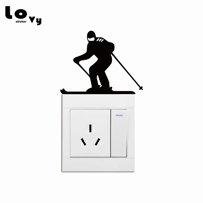 

Ski Light Switch Sticker - Skier Vinyl Wall Sticker - Skiing Wall Decal Home Decor
