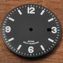 33.5 мм стерильные черный циферблат подходит для Miyota 8205/8215, DG2813/3804 движения