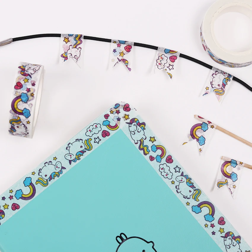 2PCS-Cute-Style-Cartoon-Rainbow-Animals-Unicorn-Decorative-Washi-Tape-DIY-Scrapbooking-Adhesive-Tape-School-Office (3)