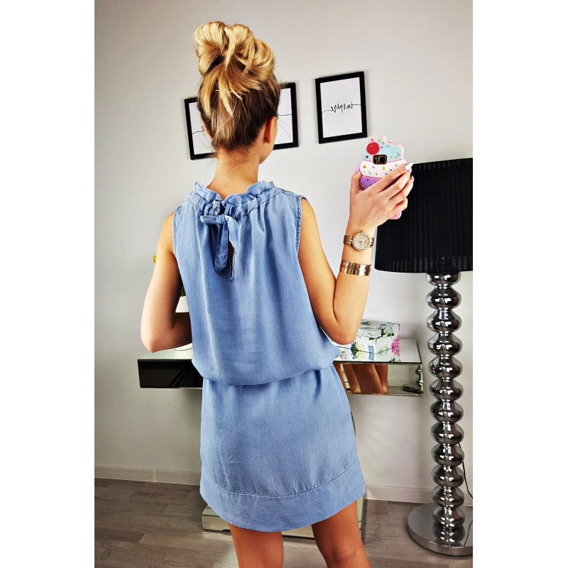 Moda Mujer sin mangas DE mezclilla Jean vestidos Casual más tamaño batas con cinturón azul Jeans vestidos Ropa DE Mujer WS8892U Moda Mujer sin mangas DE mezclilla Jean vestidos Casual más tamaño batas con cinturón azul Jeans vestidos Ropa DE Mujer WS8892U
