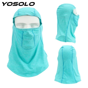 

YOSOLO Ice Silk Motorcycle Face Mask Skin-friendly Full Face and Neck Coverage Cap Sun-protection Breathable and Soft Moto Masks