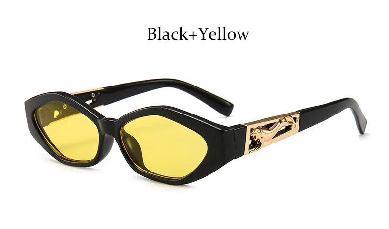 Брендовые дизайнерские женские роскошные маленькие солнцезащитные очки овальные прямоугольные солнцезащитные очки для мужчин качественные трендовые женские солнцезащитные очки UV400 - Цвет линз: Black Yellow