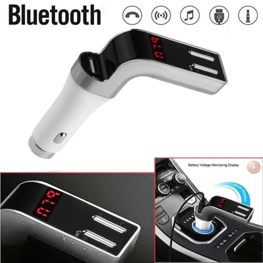 

AUTO Bluetooth Car Kit Handsfree LCD FM Transmitter Radio Adapter MP3 Player Dual USB Charger SD Remote Safety Hammer july21