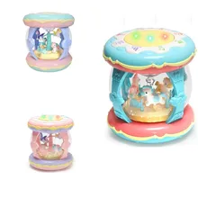 Вращающаяся троянская лошадь музыка ручные хлопки барабанные микрофоны Multi Touch игрушки раннего развития для детей подарок