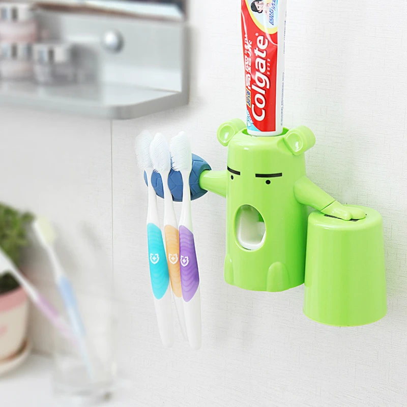 Автоматический диспенсер для зубной пасты 3 держатель для зубной щетки набор настенная подставка для зубной щетки, семейный держатель для зубной щетки для ванной комнаты