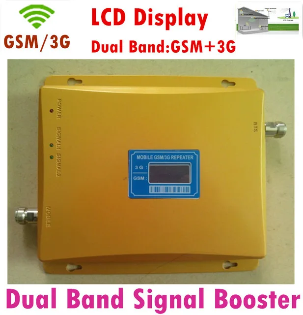 

Dual Band LCD 65dBi 2G 3G GSM Mobile Phone Signal Repeater 900mhz + 2100mhz Booster Amplifier Extender 20dBm Mobile Boosters