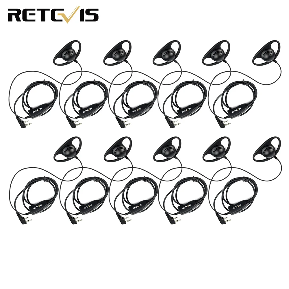 10 шт. Retevis K-316 2 Pin Ушные крючки гарнитуры микрофон для Kenwood Retevis H777 Baofeng UV-5R иди и болтай Walkie Talkie “иди и C9031