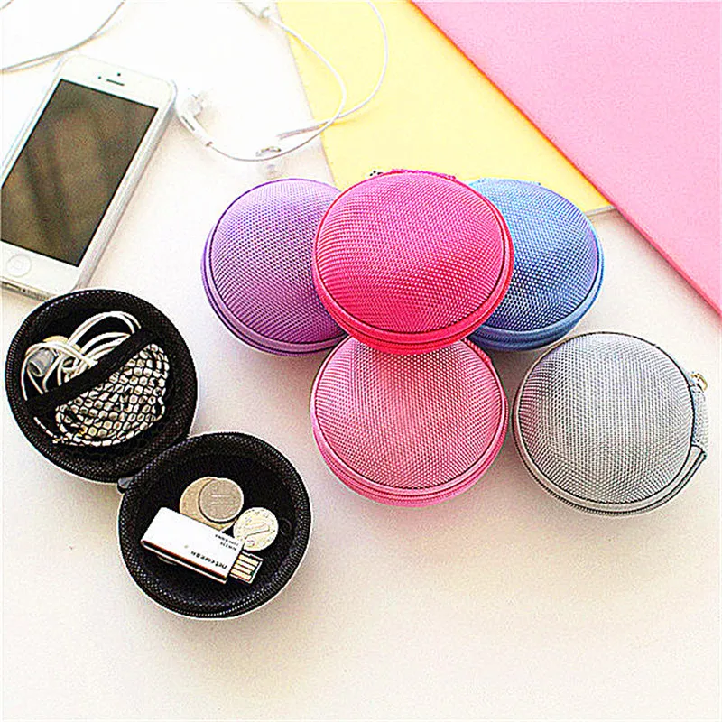 

[Aaliyah] Color Headphone Case Storage Case Hard Case Box Headphones Earphones Memory Card Storage Bag
