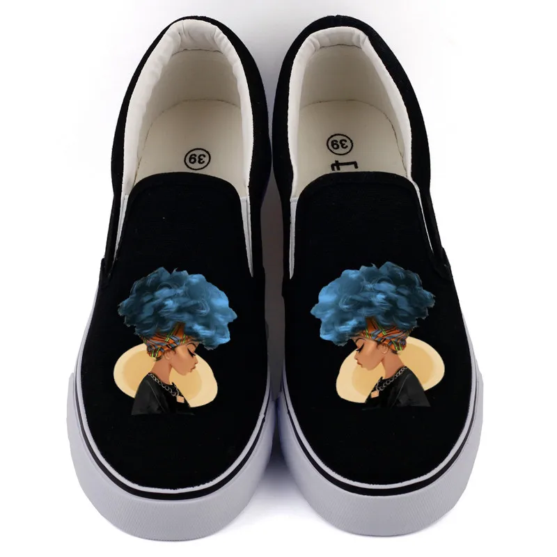 

Top Brand African Print Canvas Shoes Men Flat Loafers Customize Graffiti Africa Design Casual Walking Shoe Couples Lazy Shoes