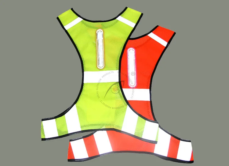 YUANMINGSHI Велоспорт Светодиодный отражатель жилет безопасности для ночной бег велопрогулки дышащий высокая видимость ночной бег защитный жилет