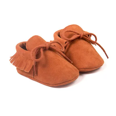 Горячая Распродажа кожаная бахрома PU мягкой подошвой newnborn для маленьких мальчиков и девочек mocassion обувь для новорожденных с нескользящей подошвой на шнуровке детские туфли для новорожденных - Цвет: light brown