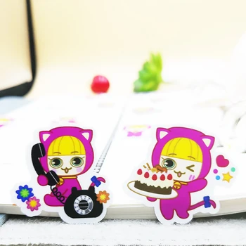 

20/40pcs Sweet Cat Girl Scrap Paper Decorative Stickers DIY Craft Album Random Not Repeat