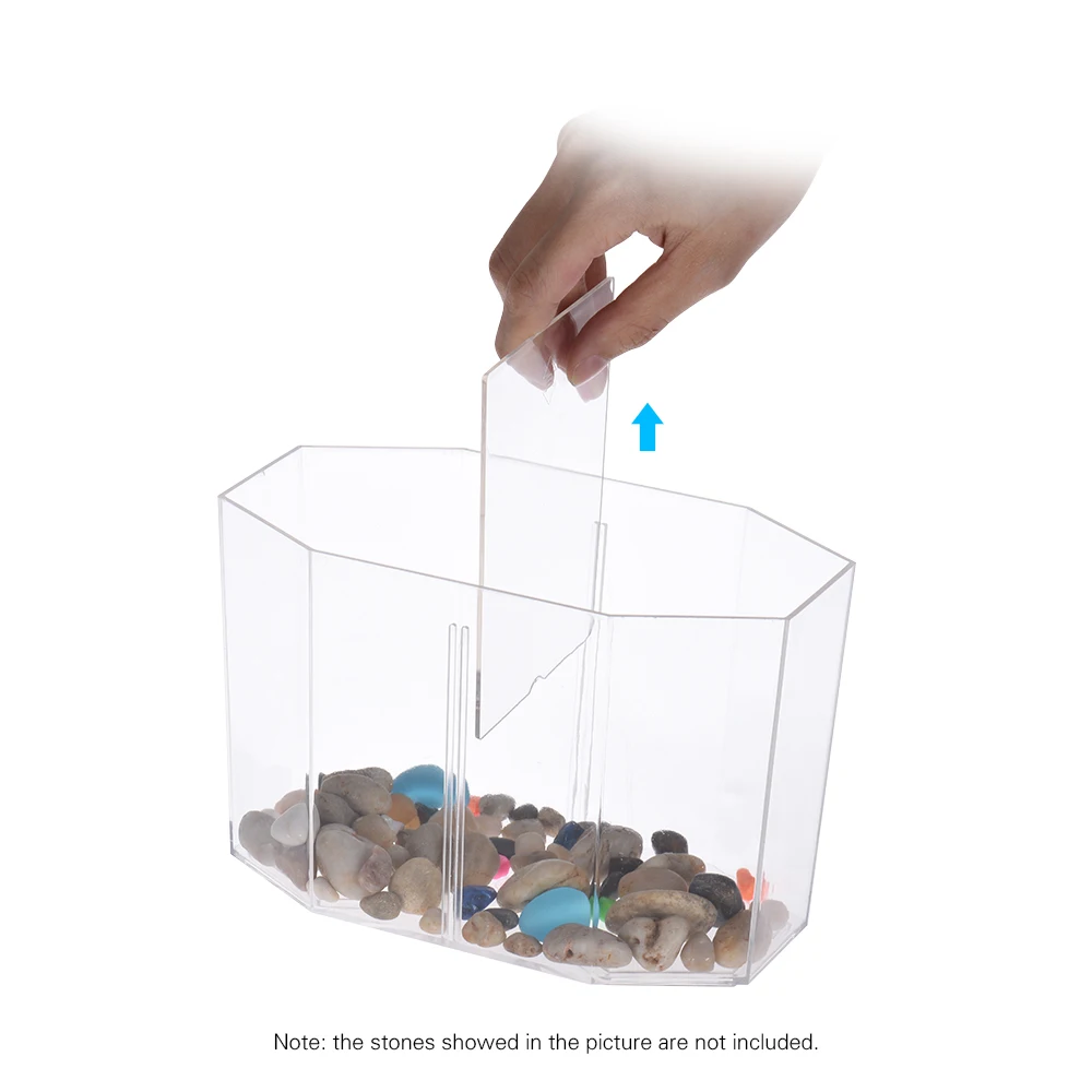 

Desktop Mini Fish Tank Aquarium Small Fish Tank Aquarium Betta Box Breeder House with Divider Transparent Fish Pet Accessories