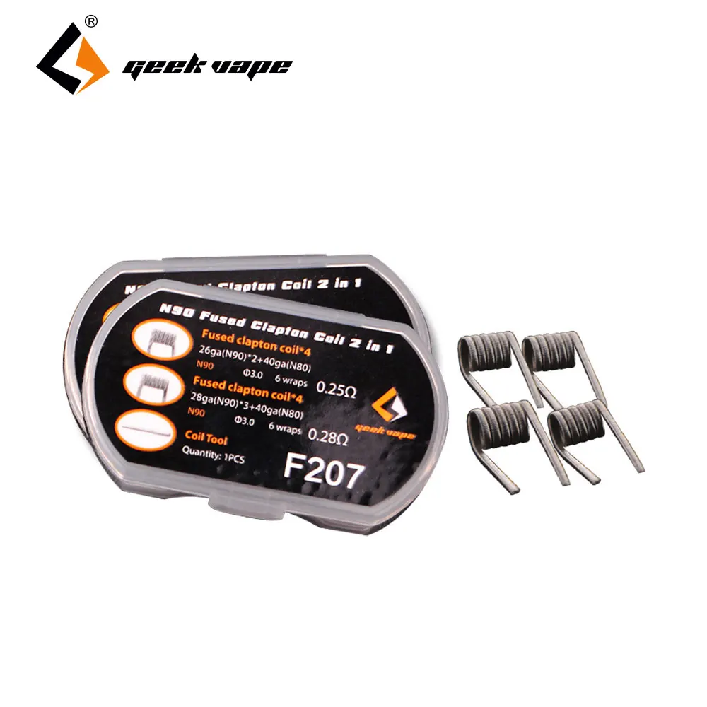 8 шт. катушка GeekVape N90 Fused Clapton 2 в 1 с 26ga(N90)* + 40ga(N80) и 28ga(N90)* 3 для RDA/RTA/RDTA строительный