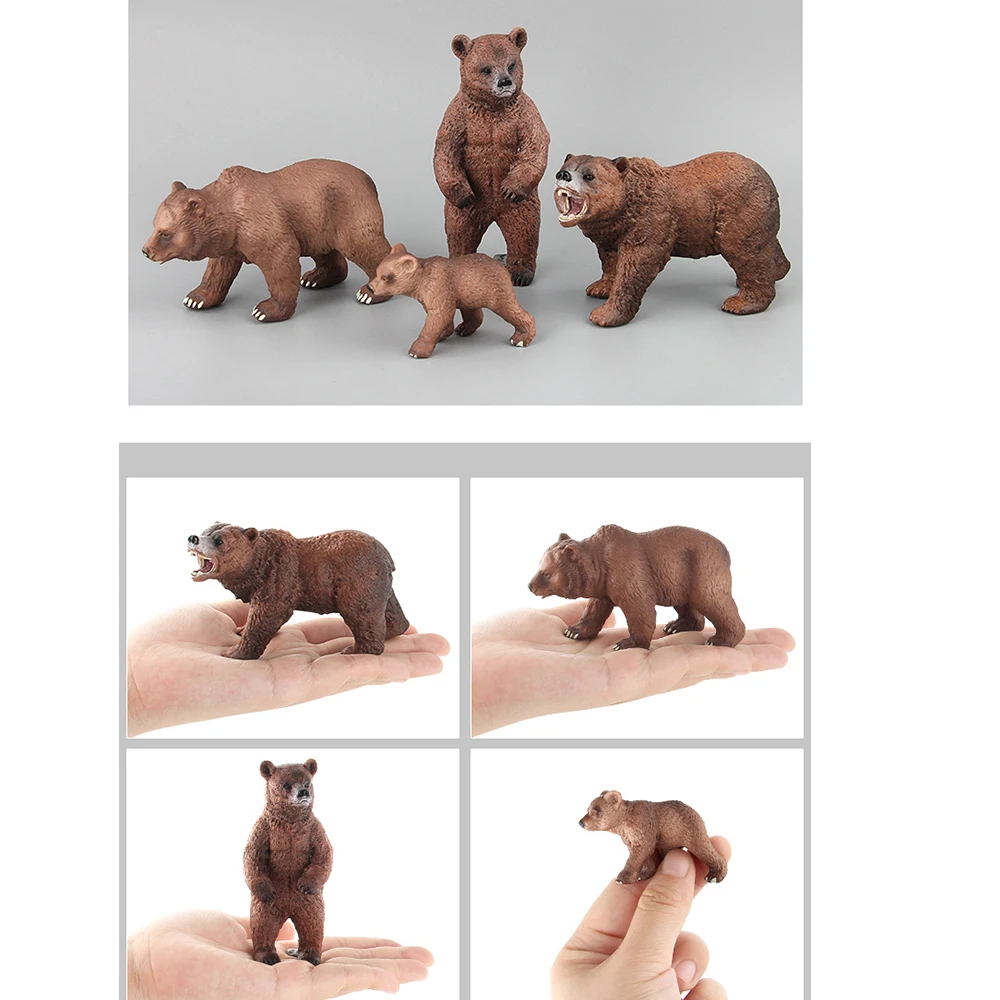 Моделирование дикой жизни игрушки "медведи" Дети Детские экшн-фигурки животных коричневый медведь забавная игрушка фигурки коллекция домашнего декора Lover