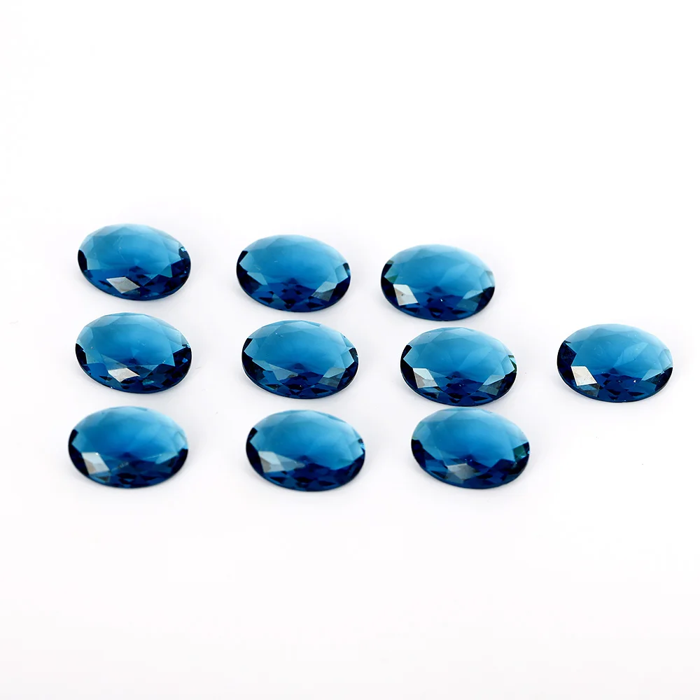 8.5-9ct Peacock Blue Sapphire High Quality 13x18MM Oval Loose Gemstone DIY Jewelry Accessories 10 pcs/set