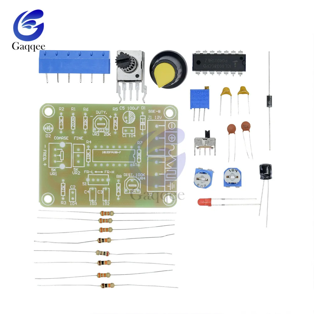 ICL8038 монолитная функция генератор сигналов модуль DIY Kit синус квадратный треугольник 50-5 кГц 12 В DC