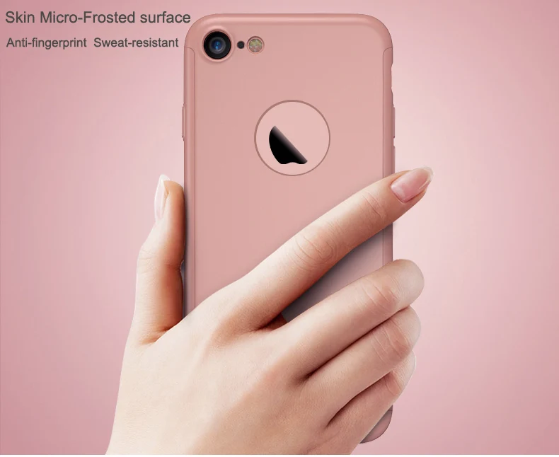 iphone 8 plus silicone case iPaky Full Body Cover Case For iPhone 7 360 Degree Hard PC Protective Shell For iPhone 7 Plus + Tempered Glass iphone 8 plus phone case