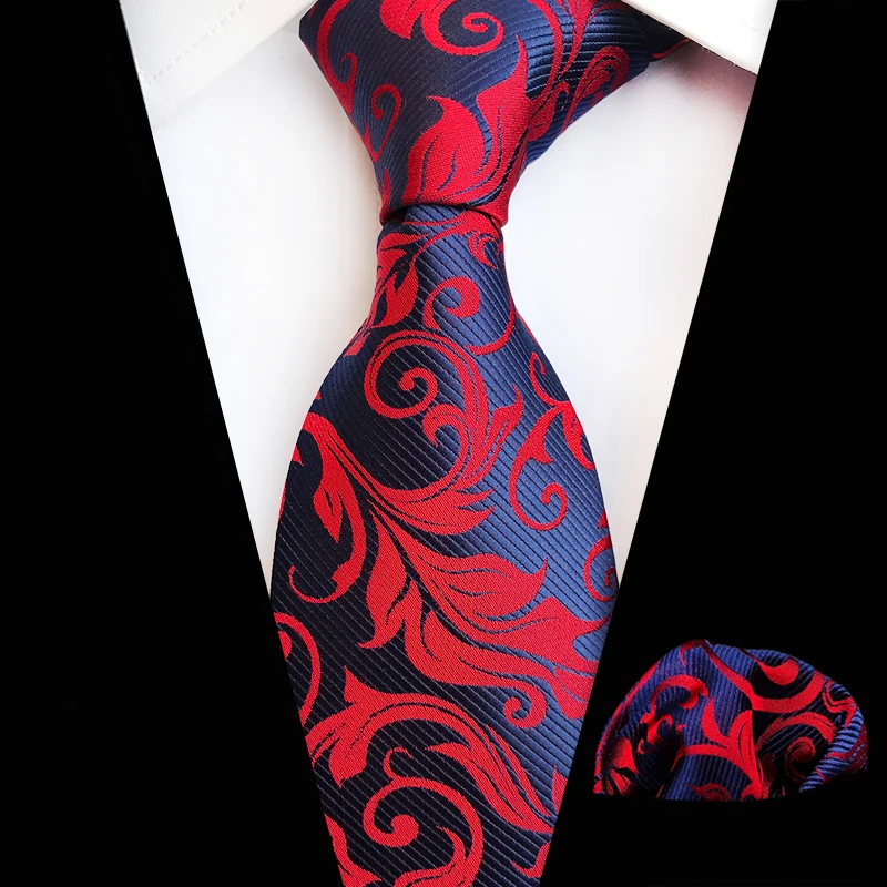 Mantieqingway Цветочный Шелковый шейный платок с принтом носовой платок Набор для мужской рубашки деловая Свадебная Цветочная печать Gravatas узкий галстук - Цвет: 02