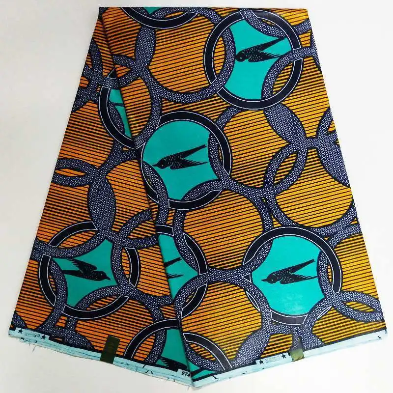 Птица Африканский Воск Принт Анкара ткань для платья Африканский настоящий воск с фабрики печати хлопок Дешевые 6yds/лот