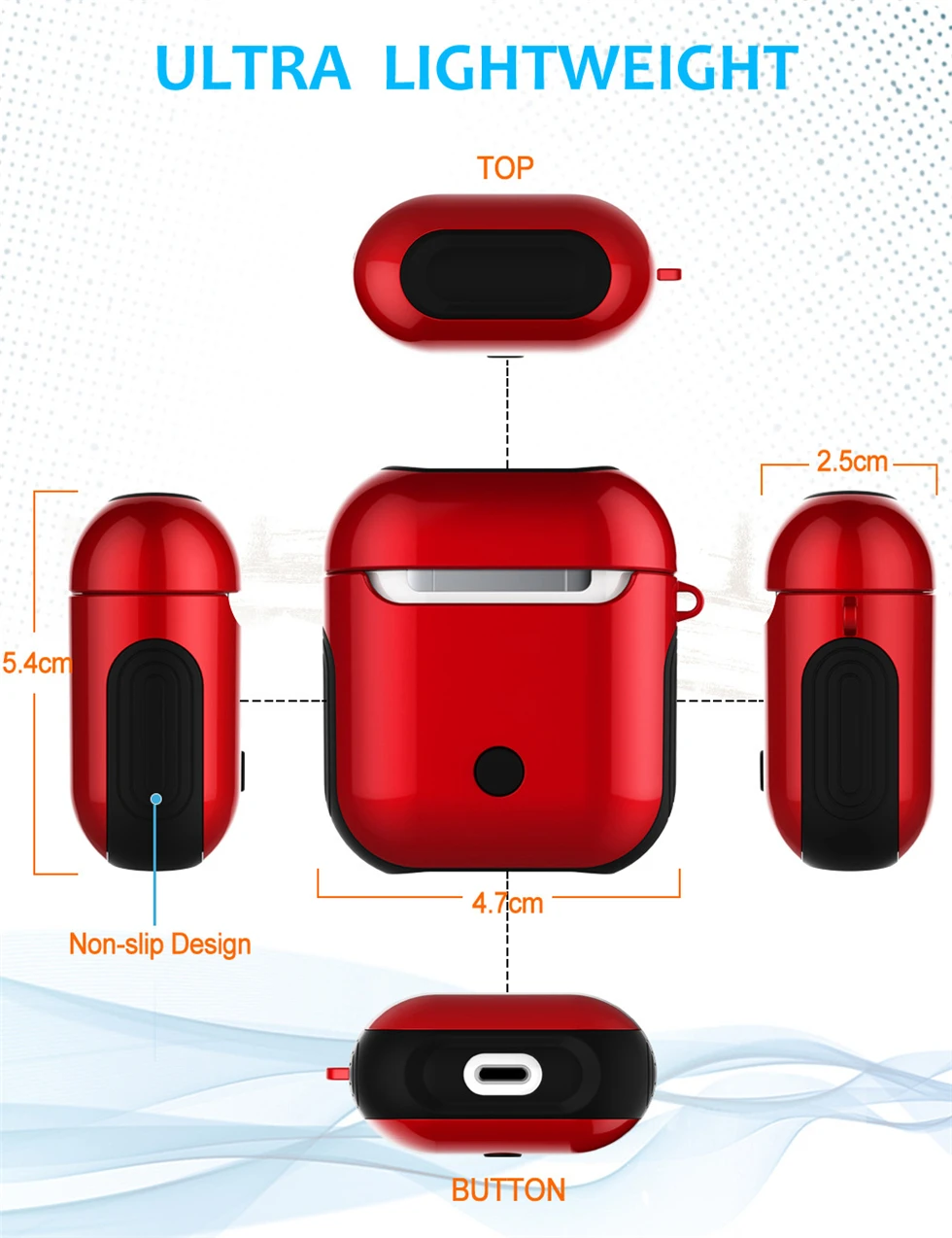 Inoher для Apple Airpods чехол для Bluetooth беспроводные наушники антидетонационный глянцевый защитный чехол для Air pods зарядная коробка