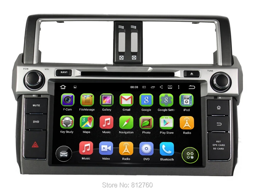 Perfect 8 inch 1024*600 HD Octa Core Android 9.0 Car DVD PC for Toyota Prado 2014 2015 GPS Navigation Radio RDS Stereo Head Unit WIFI 3G 2