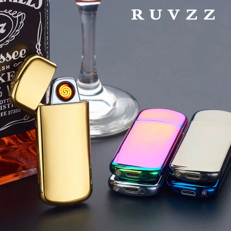 Mini Electric USB Rechargeable Lighter Flameless Windproof Ultra thin