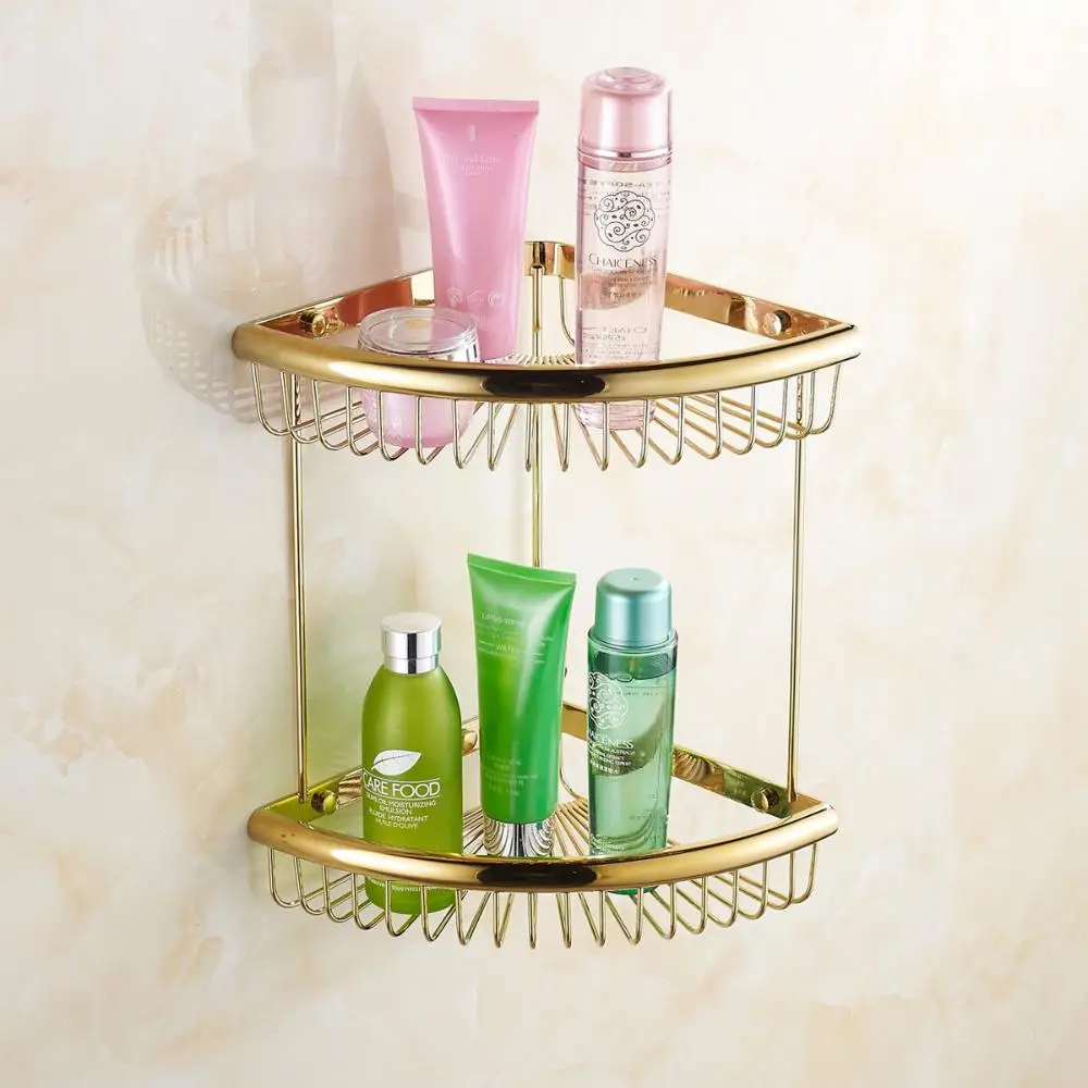Brand New Brass Golden Corner Shelf Bathroom Shelves AliExpress