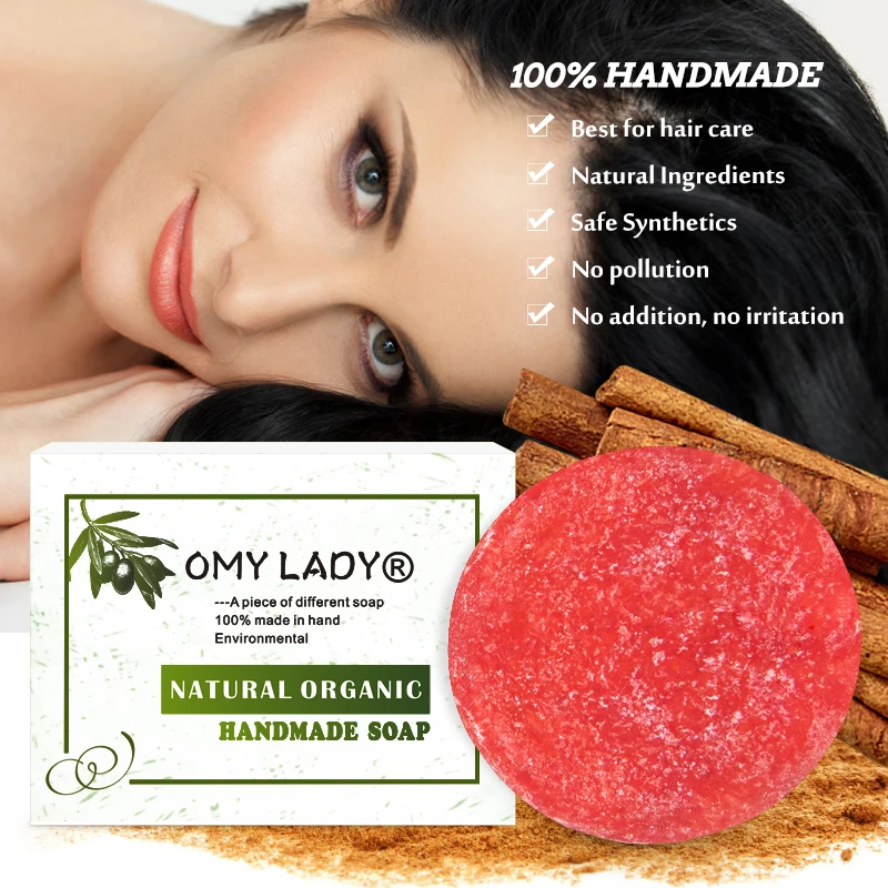 

OMY LADY 100% Pure Natural Handmade Shampoo Soap Cinnamon Oil Essential Oil Hair Cold Processed Anti-Dandruff Off Hair Care