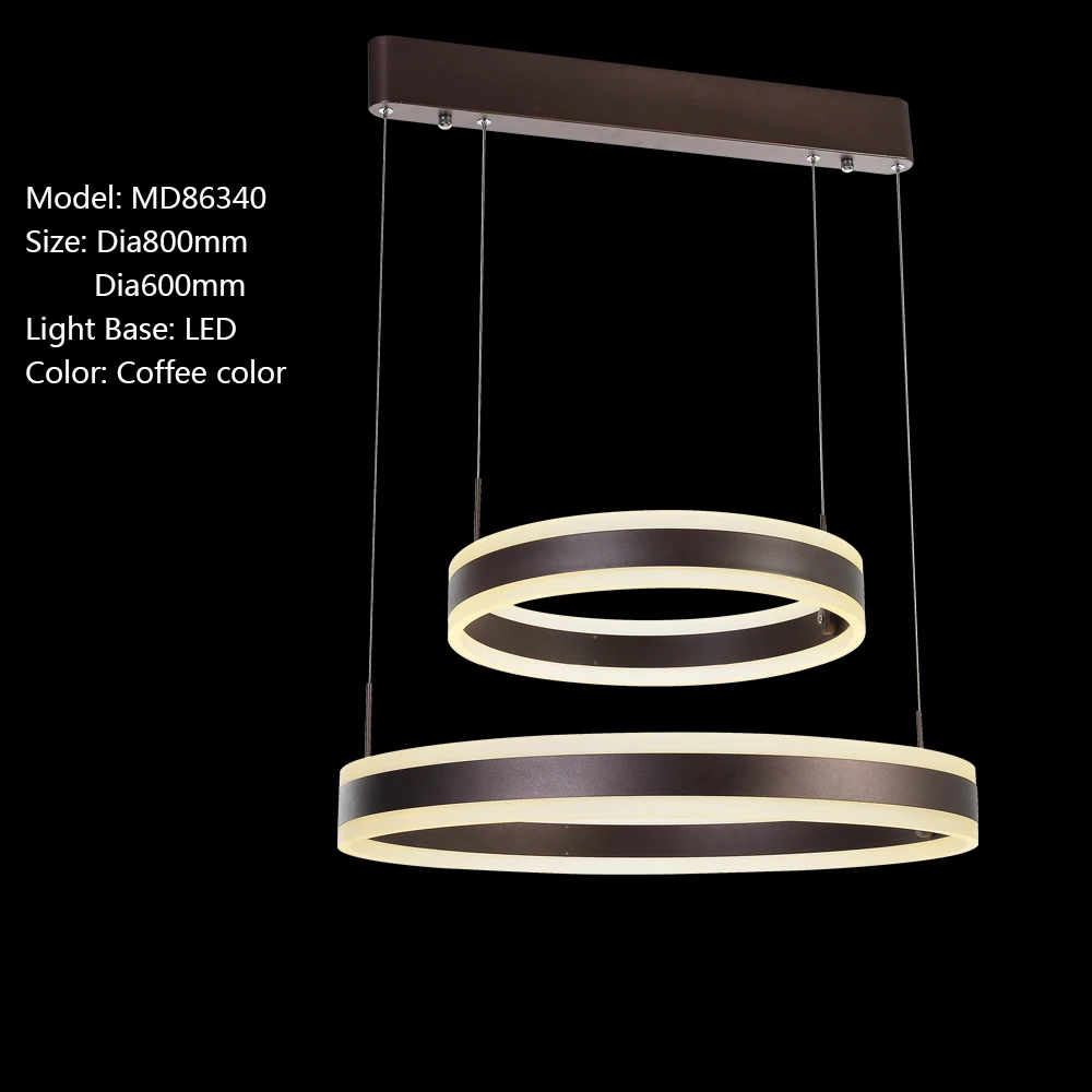 Новые 2 кольца светодиодный подвесные светильники современный подвесной светильник для Foryer столовая светодиодный Блеск висит освещения