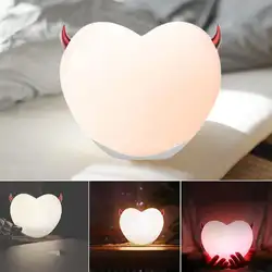 Дьявол в форме сердца атмосферу ночник зарядка через usb приложение Управление Home Decor настольная лампа