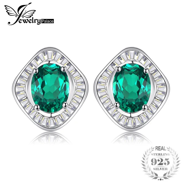 Jewelrypalace 3ct Simulated Emerald Luxury Studs Earring 100 Real Jewelrypalace 3ct Simulated Emerald Luxury Studs Earring 100 Real 925 Sterling Silver Jewelry For Women