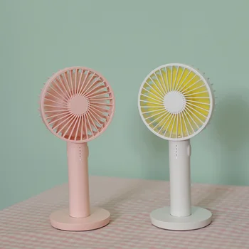 

2000mAh Air Cooling Fan Makeup Mirror Handheld Mini Fan Mute 5 speed USB Rechargeable Portable Desktop Fan with Base For Office