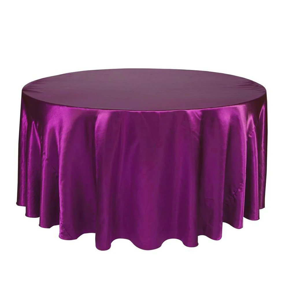 

HOT 10PCS Round Satin Tablecloth Table Cloth Cover Waterproof dustproof Oilproof Wedding Banquet Home DIY Decoration