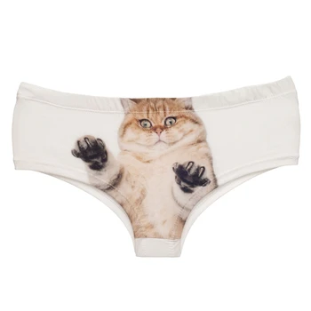 

Funny Cat Hot Sexy Female Lingerie Thongs Briefs Cute Print Women Underwear Interesting Panties For Lady