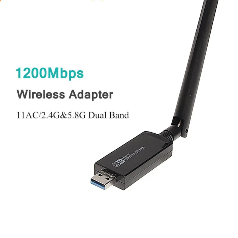 

Dual Band 802.11ac 1200Mbps USB 3.0 RTL8812 USB Wifi Lan Dongle Adapter with Antenna Network