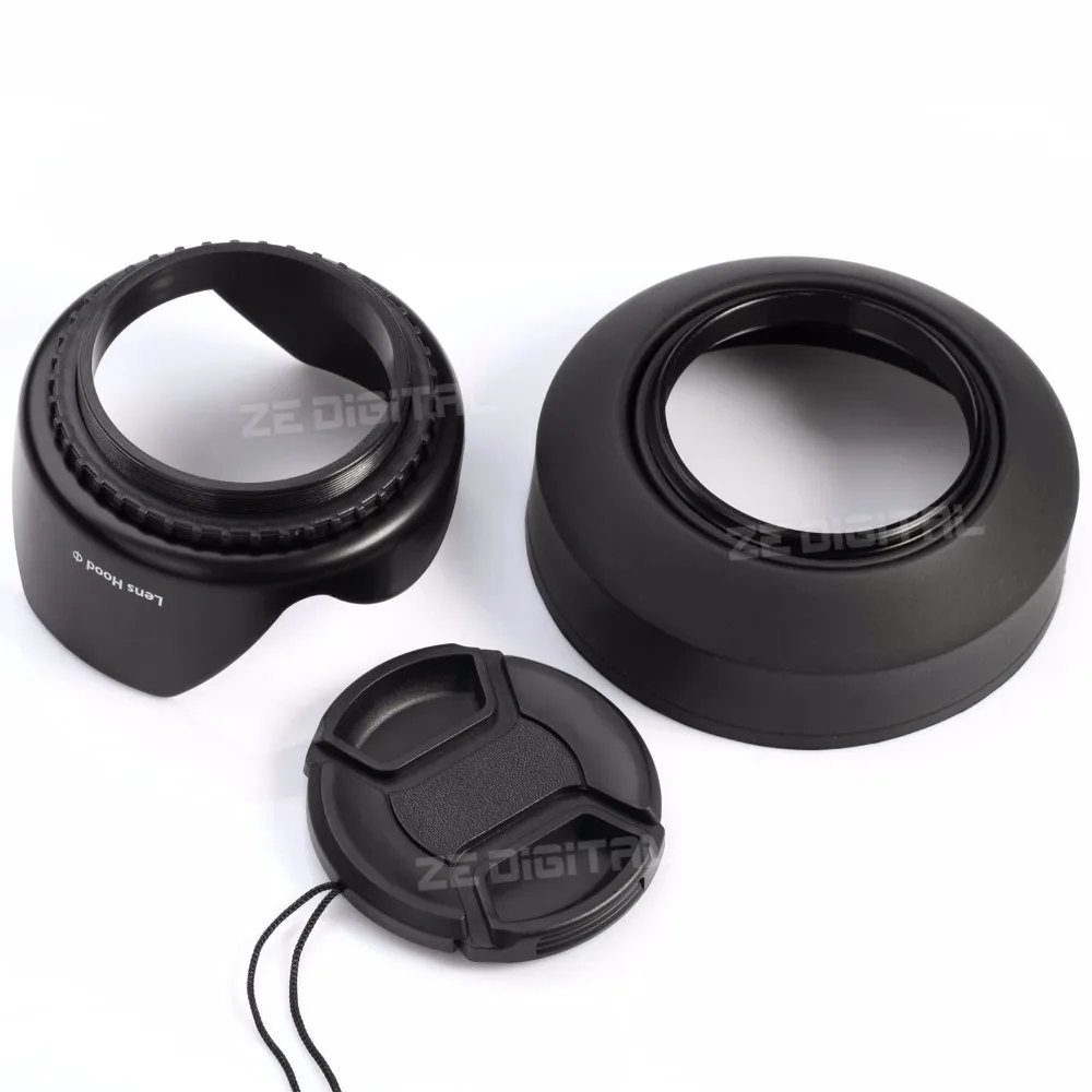 2016 New 58mm Lens Hood Cap Rubber Kit For Canon EOS/Rebel 700D 1100D 1200D 600D 400D T3i T2i T4i DSLR Camera Accessory