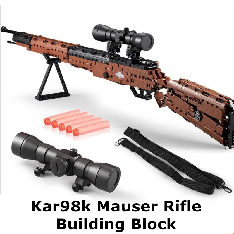 

653pcs Shooting Model Building Kit DIY Building Blocks Toy Gun C61010 Kar98K Rifle Gun Action Toy For Kids
