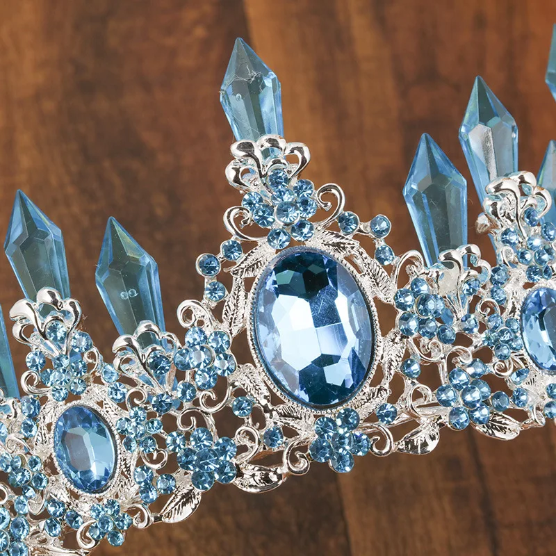 Барокко синий зеленый красный кристалл свадебная тиара короны великолепные Стразы диадема для головной убор «Принцесса» Свадебные аксессуары для волос