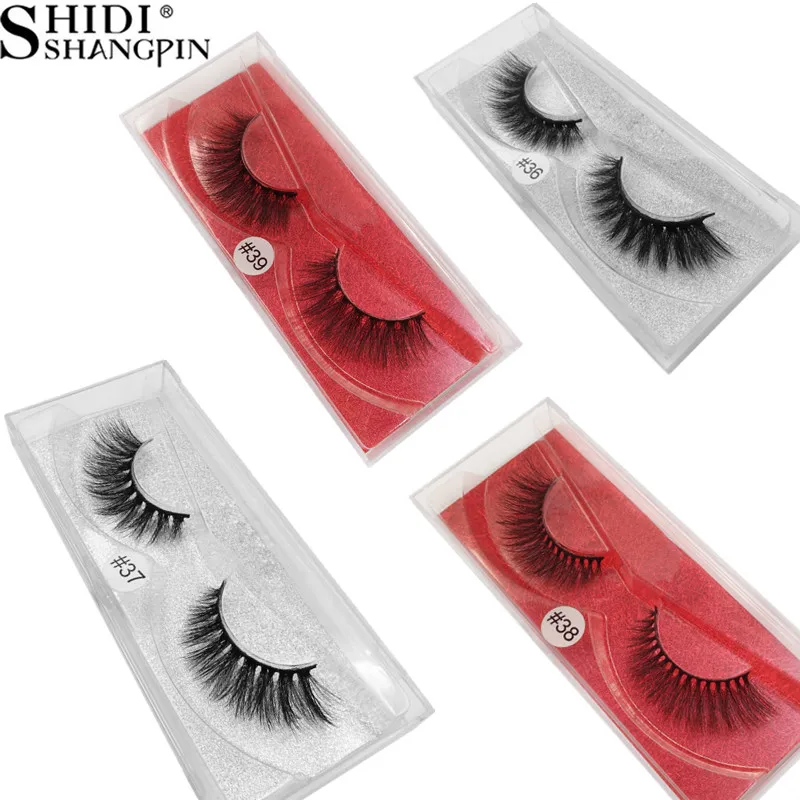 

SHIDISHANGPIN natural long 3d mink eyelashes hand made false eyelash 1 pair 3d mink lashes makeup false eyelash faux cils cilios