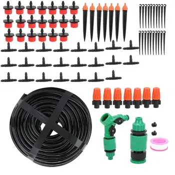 

40m DIY Garden Irrigation Hose Set Automatic Watering Garden Hose with 3-way Ball Valve Garden Greenhouse Watering Set
