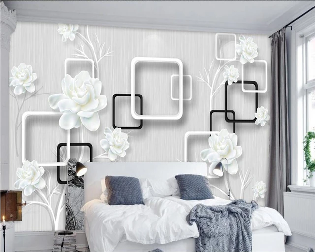 Ya Beibehang kustom wall paper  putih elegan  bunga 3d foto 