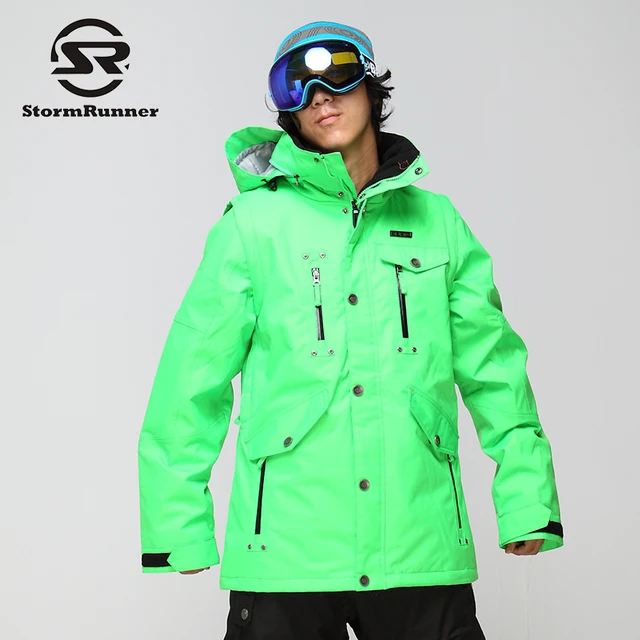StormRunner Men's snowboard jacket light green snow jacket outdoor